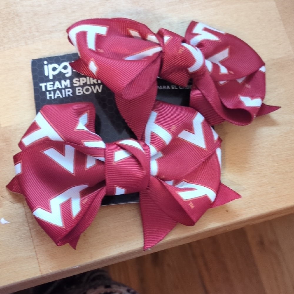 Team Spirit Hair Bow Set - Virginia Tech